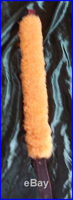 Custom tooled leather real wool padded rifle sling with thumbhole BLACK USA