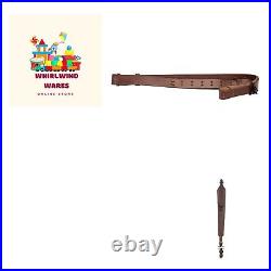 Deer Head Padded Leather Rifle Sling with Swivels, Brown