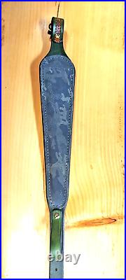 Elk custom leather hand made rifle/shotgun sling, padded, made in the U. S. A