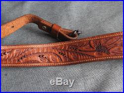 Eubanks 'Cobra' Hand-Tooled Leather Rifle Sling withSwivels, Idaho