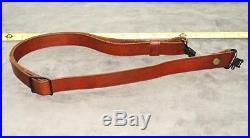 Factory Winchester 1 oiled leather rifle sling & blue quick detach swivels EX