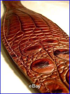 Genuine Leather Alligator Print Padded Rifle Sling Handmade in USA