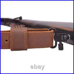 Genuine Leather Rifle Sling Gun Ammo Shell Holder Strap for 12GA USA Shipping