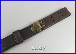 Genuine US ISSUE WWI 1918 LEATHER RIFLE SLING 3 Brass Hooks WWI Gun Parts