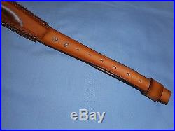 Hand Tooled Leather Padded Rifle Sling Adjustable Length 2 Deer-Trees-Mountains