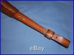 Hand Tooled Leather Padded Rifle Sling Adjustable Length Big Horn Sheep-Mountain