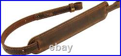 Handcrafted Buffalo Leather Rifle Sling Adjustable 32 to 42 Length