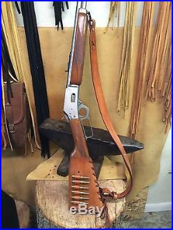 Handmade Leather Gun Stock Cover Shell Holder Sling Hunting Western