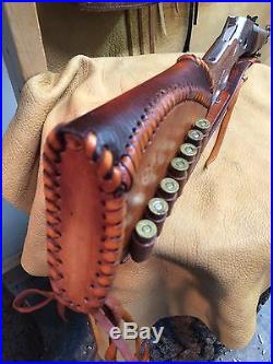 Handmade Leather Gun Stock Cover Shell Holder Sling Hunting Western