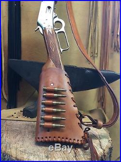 Handmade Leather Gun Stock Cover Shell Holder Sling Hunting Western