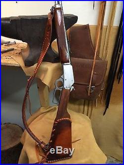 Handmade Leather Gun Stock Cover Shell Holder Sling Hunting Western