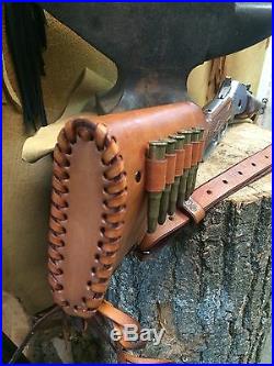 Handmade Leather Gun Stock Cover Shell Holder Sling Hunting Western