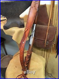 Handmade Leather Gun Stock Cover Shell Holder Sling Hunting Western