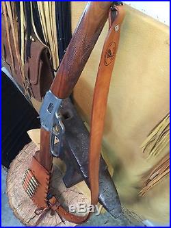 Handmade Leather Gun Stock Cover Shell Holder Sling Hunting Western