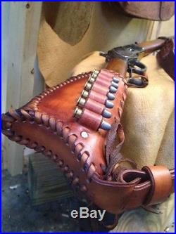 Handmade Leather Gun Stock Cover Shell Holder Sling No Drill Western SASS CAS