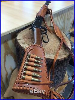 Handmade Leather Gun Stock Forearm Cover Shell Holder Sling No Drill Western