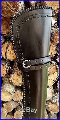 Handmade Leather Rifle Scabbard with Cartridge Sling Winchester Henry Marlin