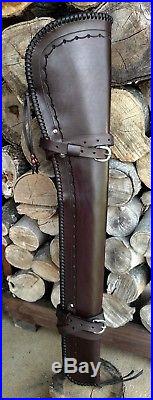 Handmade Leather Rifle Scabbard with Cartridge Sling Winchester Henry Marlin