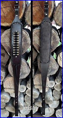 Handmade Leather Rifle Scabbard with Cartridge Sling Winchester Henry Marlin