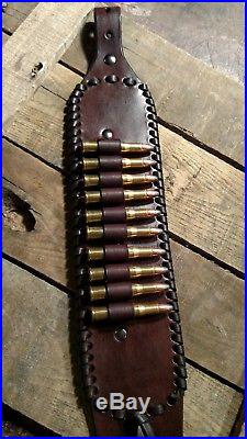 Handmade Leather Rifle Scabbard with Cartridge Sling Winchester Henry Marlin