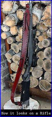 Handmade Leather Rifle Shoulder Strap Sling for 1 Swivel Mounts Brown