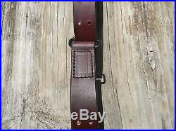 Handmade M1907 Leather Military Rifle Sling, 1.25 Inches Wide-MAHOGANY