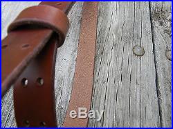 Handmade M1907 Leather Military Rifle Sling 1.25 Inches Wide -Natural Sun Tanned