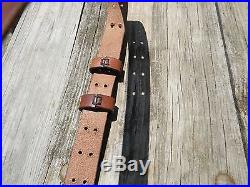 Handmade M1907 Leather Military Rifle Sling 1.25 Inches Wide -Oil Finish/Brown