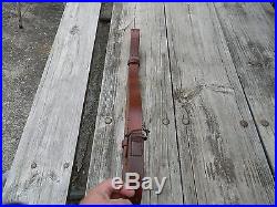 Handmade M1907 Leather Military Rifle Sling 1.25 Inches Wide -Reddish Brown