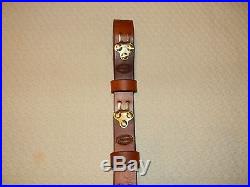 Handmade M1907 Leather Military Rifle Sling 1.25 Inches Wide - Saddle Tan