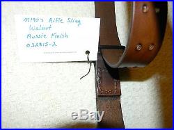 Handmade M1907 Leather Military Rifle Sling 1.25 Inches Wide - Walnut