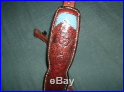 Hunter Leather padded rifle sling with swivels ready to install whitetail deer
