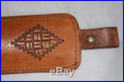 Hunter Padded Leather Rifle Sling Southwestern Stamped Design Western Hunting