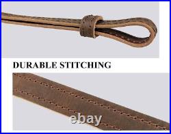 Hunting Rifle Shotgun Sling Shoulder Belt Genuine Leather Hide Adjustable Strap