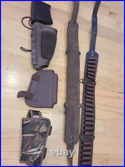 Hunting accessories Leather Rifle Shotgun Gun Sling bullet belt LOT OF 5 shown d