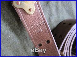 J7d WWI WWII US ARMY INFANTRY M1907 M1903 M1 GARAND LEATHER RIFLE SLING-OILED