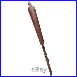 Jack Pyke Leather Rifle Sling Padded Shooting Hunting Brown with Sling Swivels