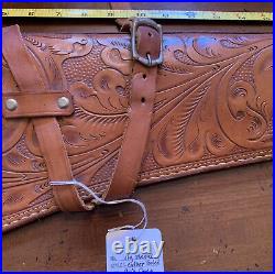 John Wayne HAND TOOLED LEATHER RIFLE WESTERN FLORAL 29 Scabbard Sling Case