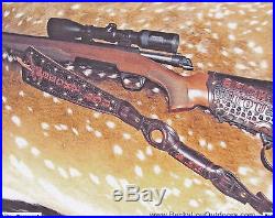 LEATHER RIFLE SLING PADDED-THUMB HOLE-HUNTING-CUSTOM