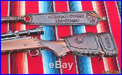 LEATHER RIFLE SLING PADDED-THUMB HOLE-HUNTING-CUSTOM WithBUT COVER CARTRIDGE LOOP