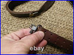 LEATHER RIFLE SLING RS402 With DETACHABLE SWIVELS
