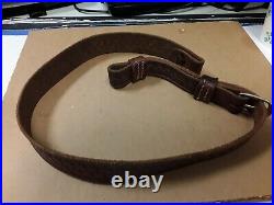 Leather Basket Weave Sling Vintage 1swivel mount Brown