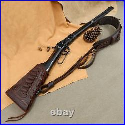 Leather Canvas Rifle Gun Cheek Rest with Sling Combo 12GA. 357.22LR. 45/70