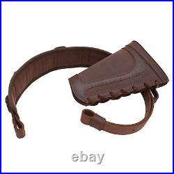 Leather Canvas Rifle Gun Cheek Rest with Sling Combo 12GA. 357.22LR. 45/70