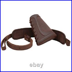 Leather Canvas Rifle Gun Cheek Rest with Sling Combo 12GA. 357.22LR. 45/70