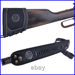 Leather Canvas Rifle/Shotgun Buttstock Recoil Pad + Sling. 30/30.308.22LR 12GA