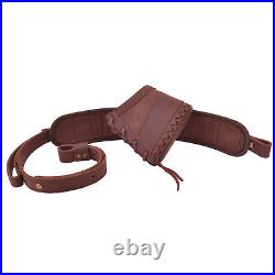Leather Gun Recoil Pad with Shell Sling Swivels for. 357.30/30.308.22LR 410GA