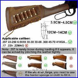 Leather Gun Sling Strap +Gun Buttstock For. 30-06.30-30.45-70.44-40.44 MAG