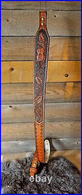 Leather Gun Sling, Tooled Leather Rifle Sling, Gun Strap, Hunting Accessories XL