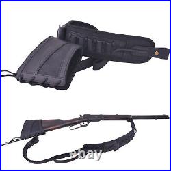 Leather Recoil Pad Buttstock Suit With Gun Cartridge Slots Strap Carry Sling